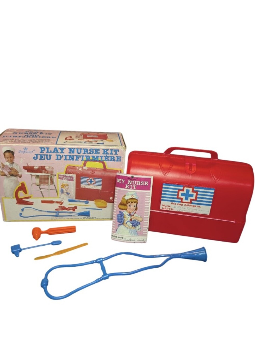 Vintage 1990 Imperial Play Nurse Kit - Incomplete In Box